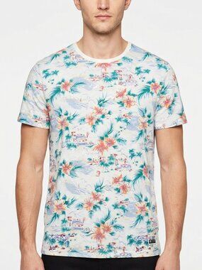 Tommy Hilfiger T-Shirt Men's L Tropical Floral Hawaiian Streetwear